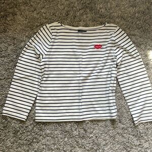 JCrew Boat Neck Embroidered Tee